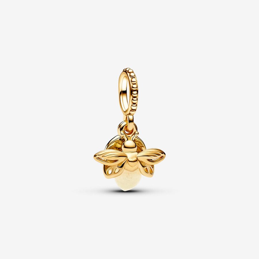 Pandora Glow-in-the-dark Firefly Dangle Charm 14k Gold-plated