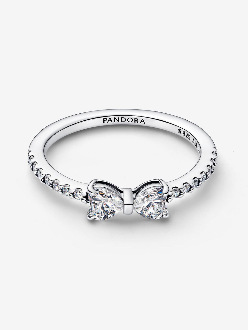 Pandora Silver Sparkling Bow Ring