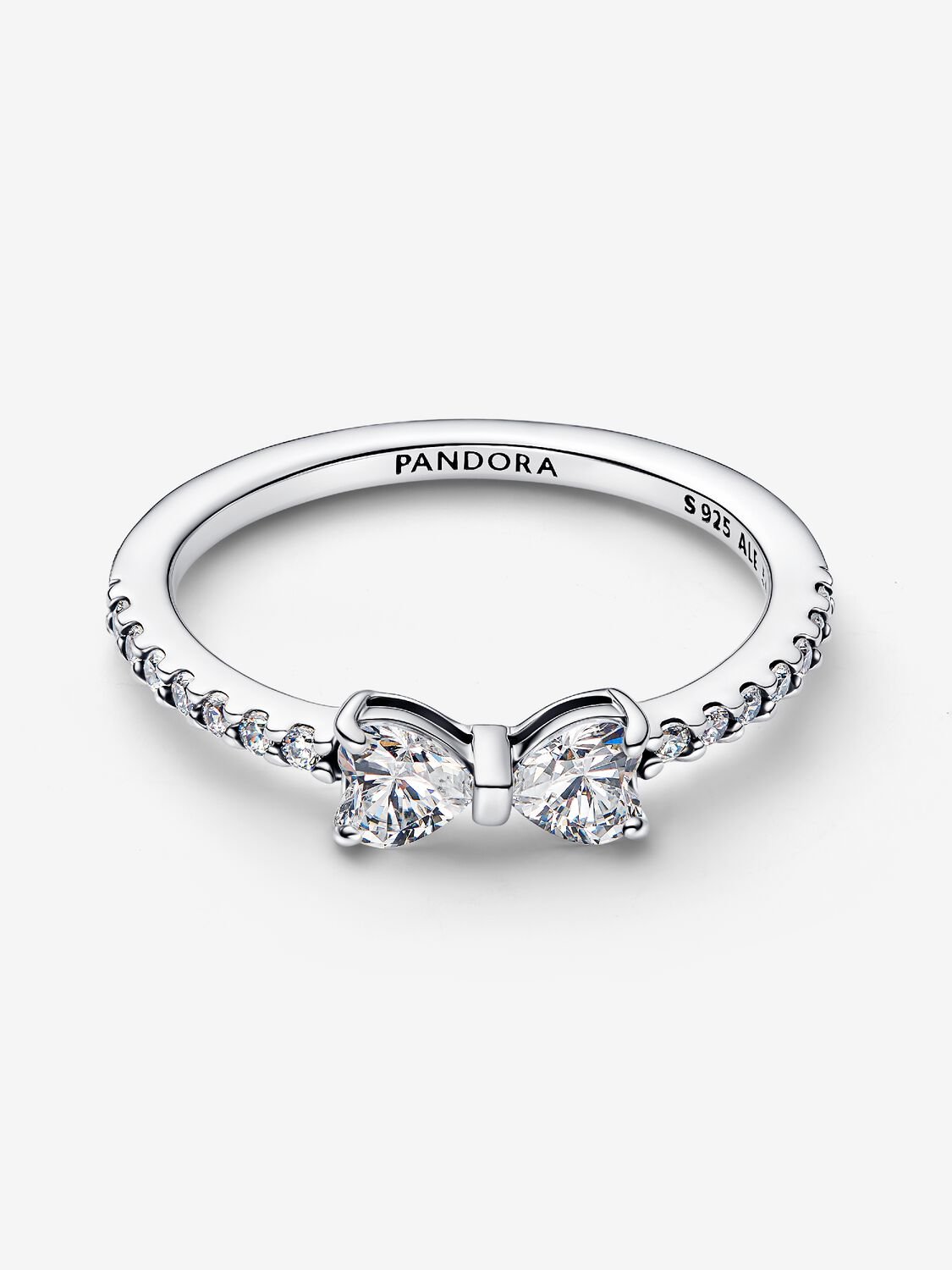 Pandora Silver Sparkling Bow Ring