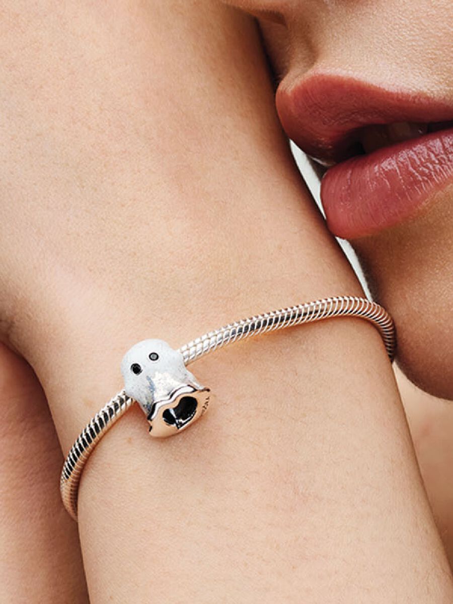 Glow-in-the-dark Boo Ghost Charm Sterling silver