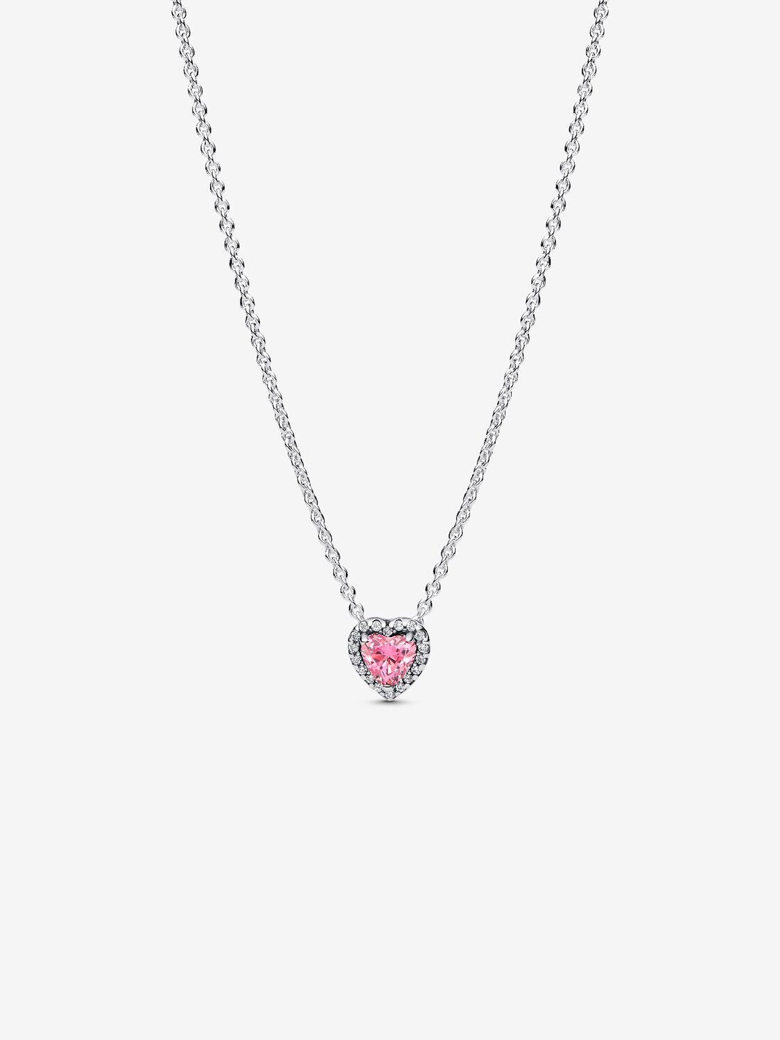 Pink Elevated Heart Necklace