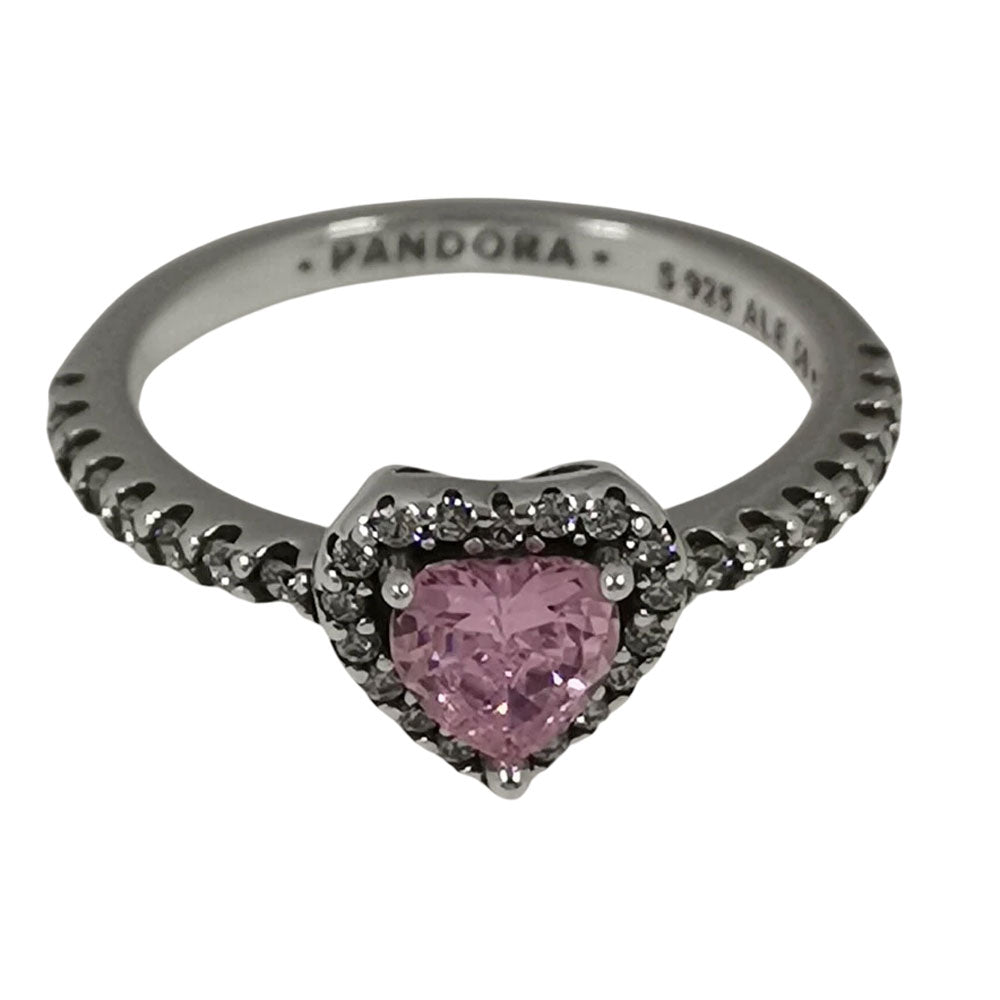 Pandora Elevated Pink Heart Ring Sterling silver with Gift Box