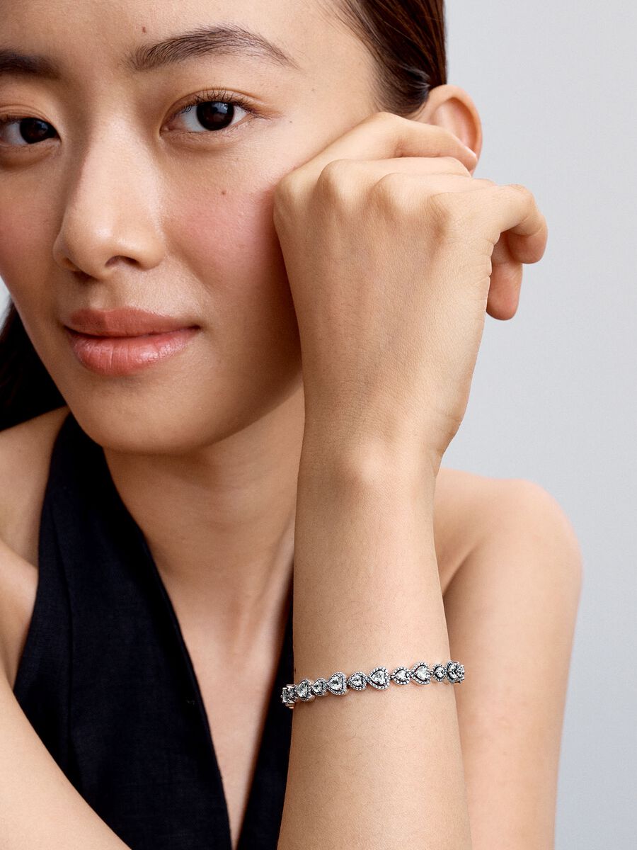 Pandora Halo Hearts Bracelet Sterling silver