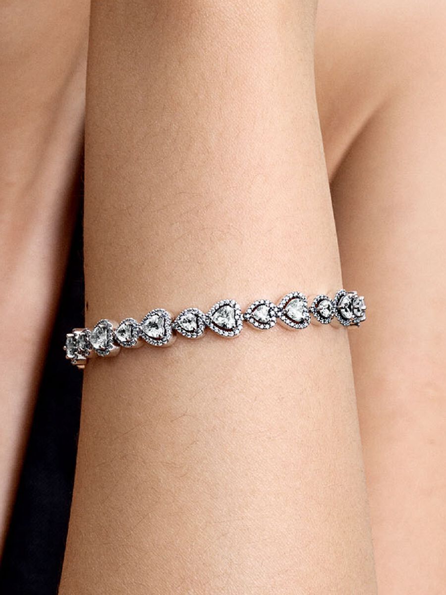 Pandora Halo Hearts Bracelet Sterling silver