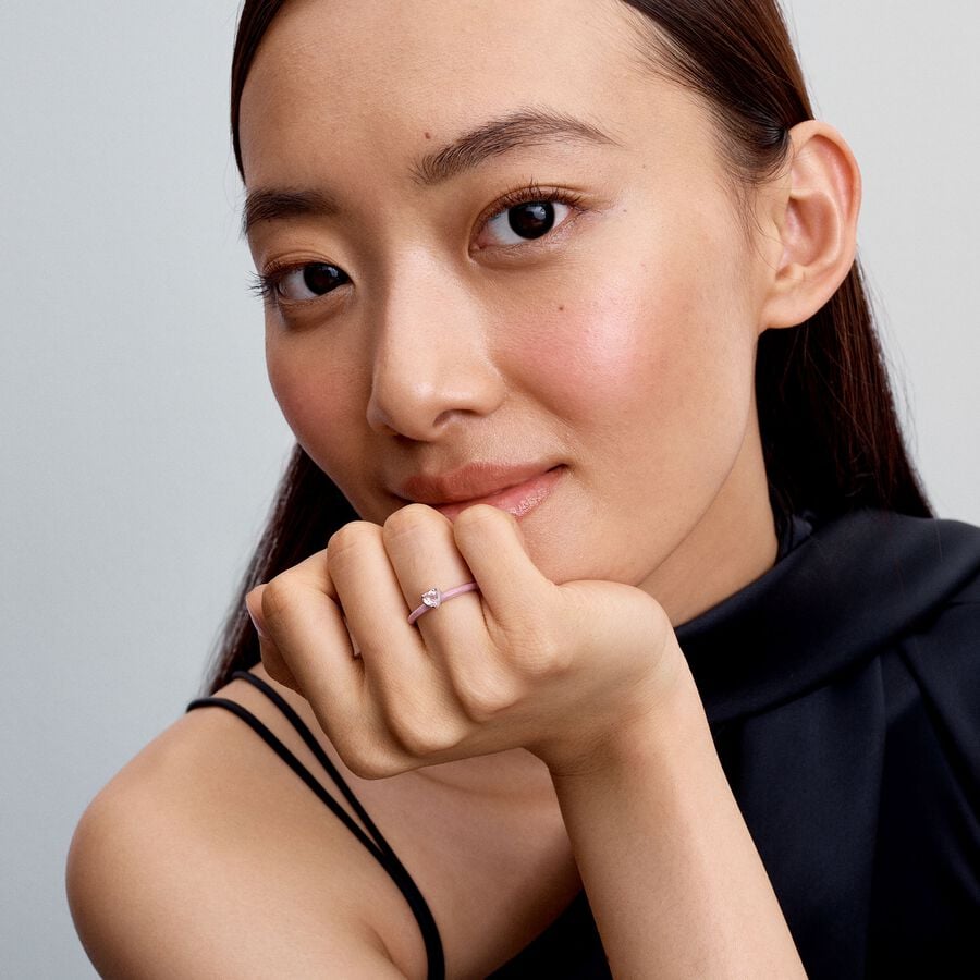 Pandora Pink Chakra Heart Ring