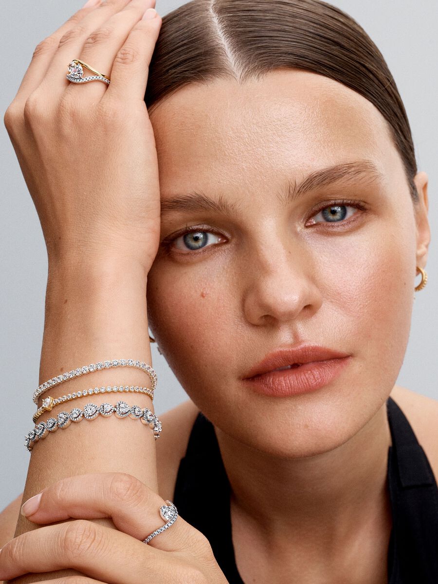 Pandora Halo Hearts Bracelet Sterling silver