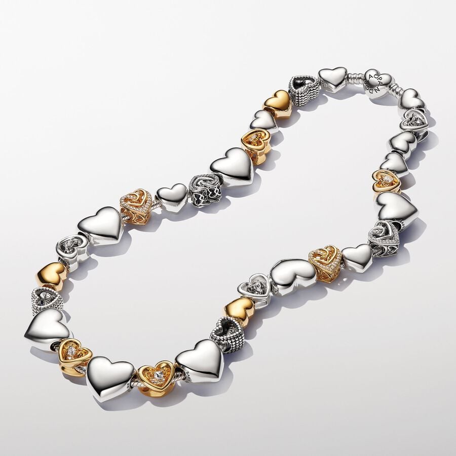 Pandora Moments Heart Clasp Snake Chain Necklace