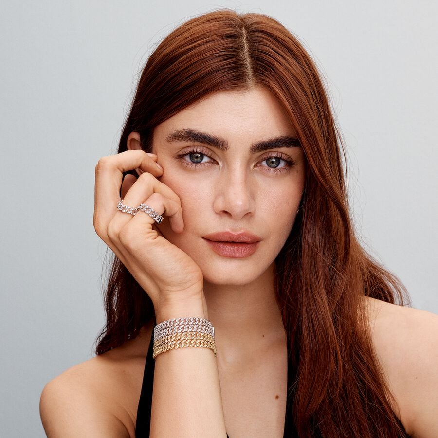 Pandora Pavé Cuban Chain Ring With Gift Box