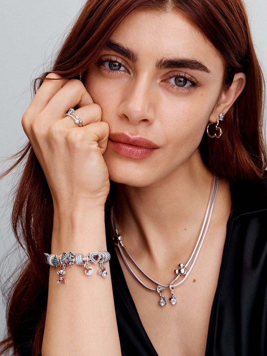 Pandora Disney Mickey Mouse Snake Chain Necklace Sterling silver