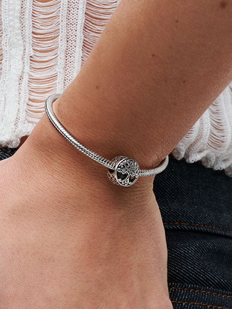 Pandora Openwork Family Roots Charm - Compatible Moments - Gift for Her - Made with Sterling Silver - with Gift Box