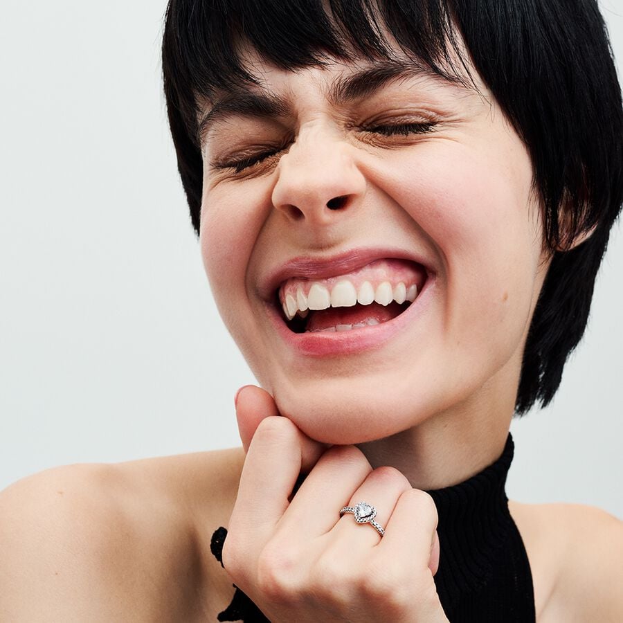 Pandora Elevated Heart Ring Sterling Silver