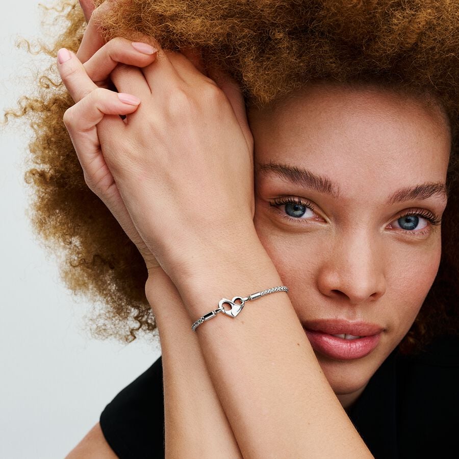 Pandora Moments Studded Silver Chain Bracelet