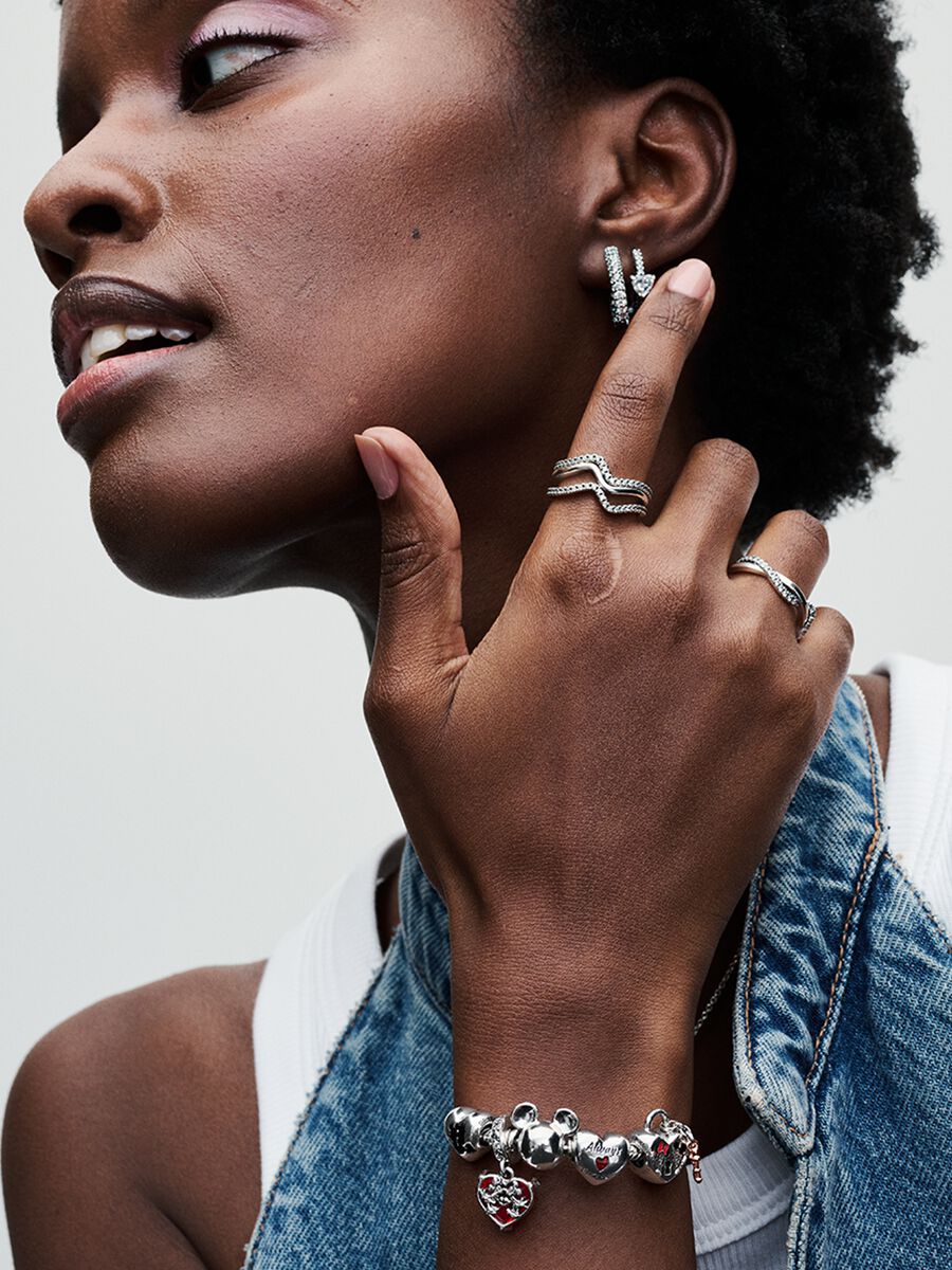 Pandora Disney Mickey Mouse Clasp Moments Snake Chain Bracelet Sterling silver