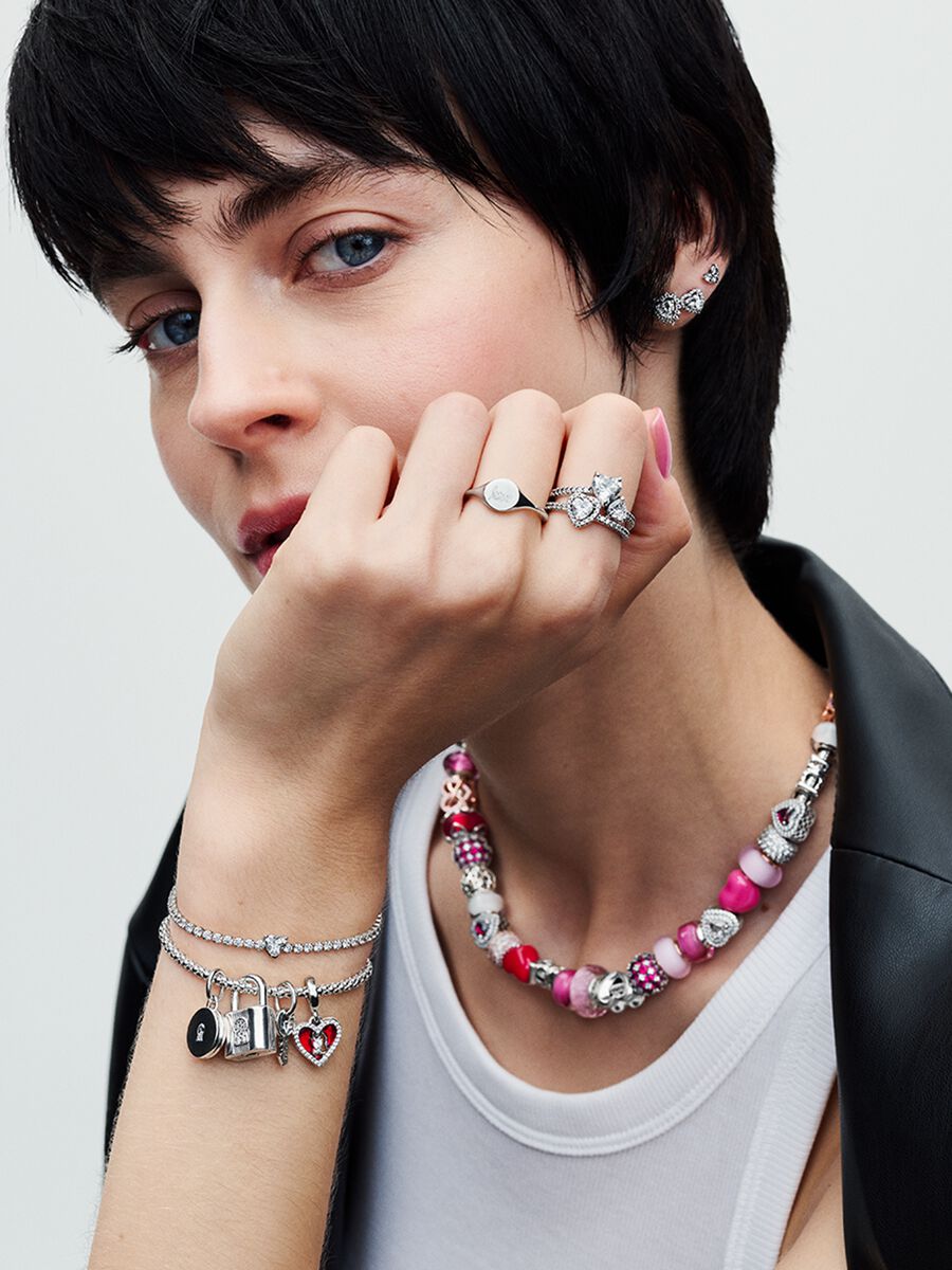 Pandora Moments Studded Chain Slider Bracelet Sterling silver 593090C00-2