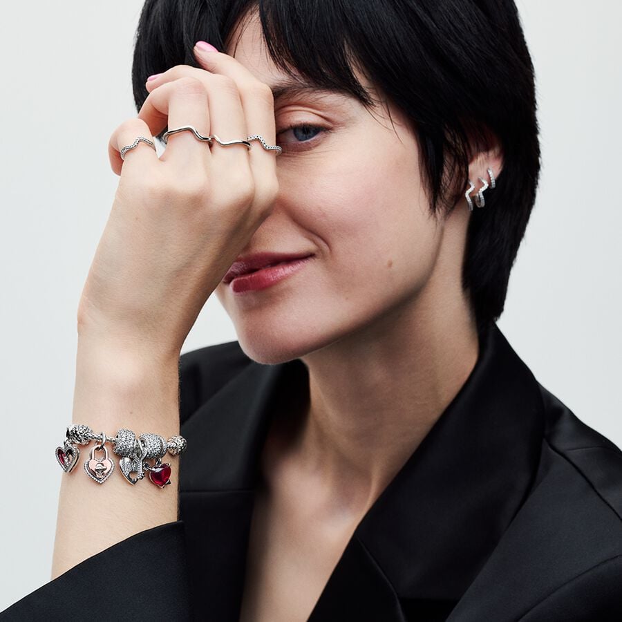 Pandora Moments Studded Silver Chain Bracelet