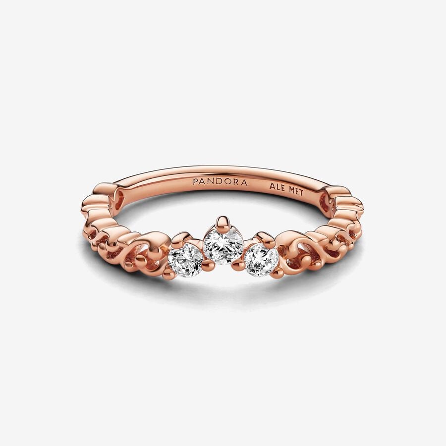 Pandora Regal Rose Gold Swirl Tiara Ring