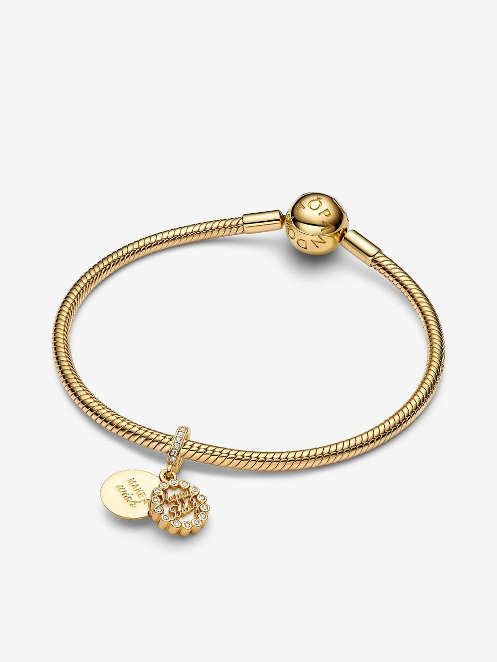 Pandora Happy Birthday Cake Dangle Charm 14k gold plating