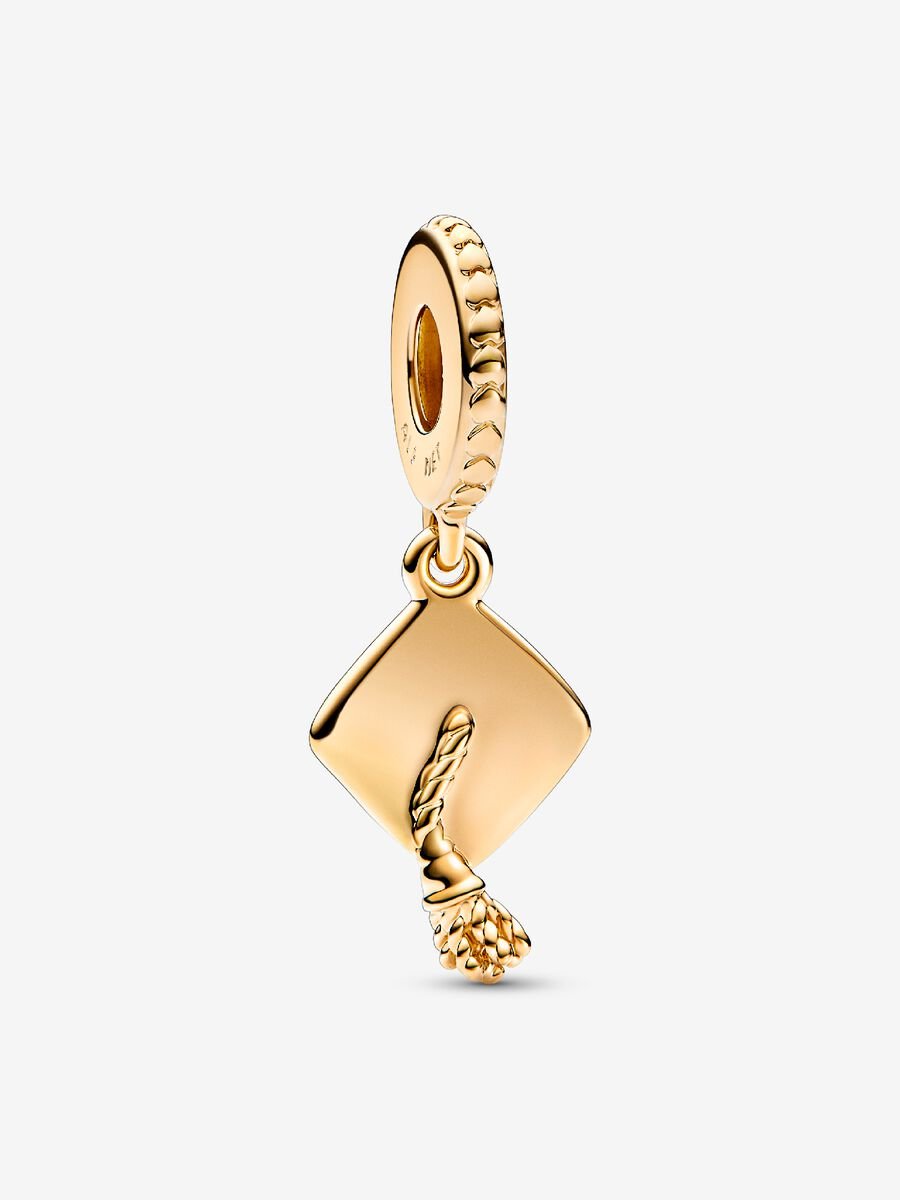 Pandora Graduation Cap Dangle Charm 14k gold plating