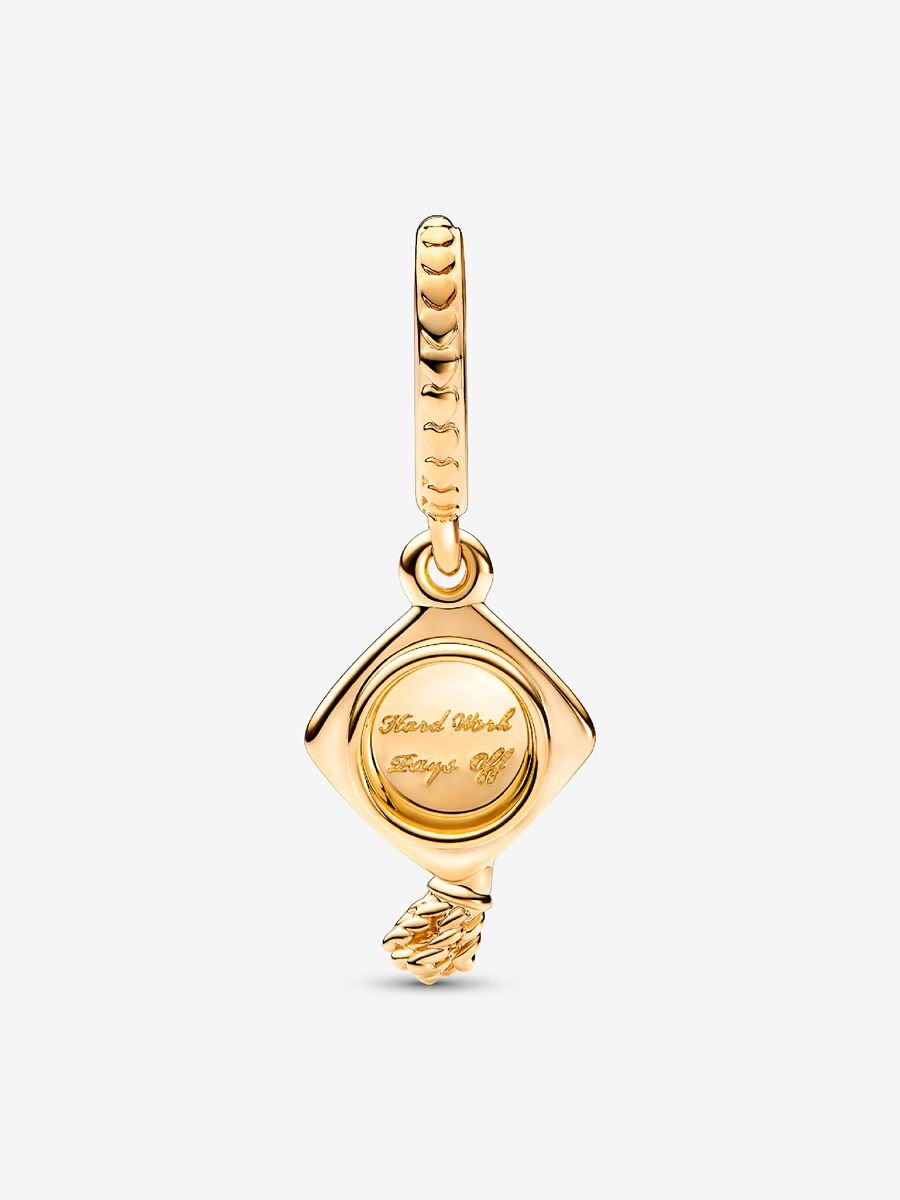 Pandora Graduation Cap Dangle Charm 14k gold plating