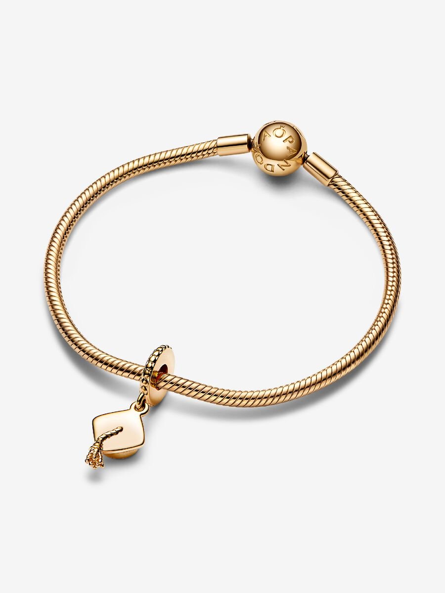 Pandora Graduation Cap Dangle Charm 14k gold plating
