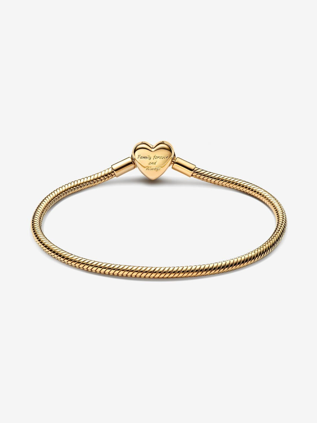 Pandora Sparkling Infinity Heart Clasp Snake Chain Bracelet Gold