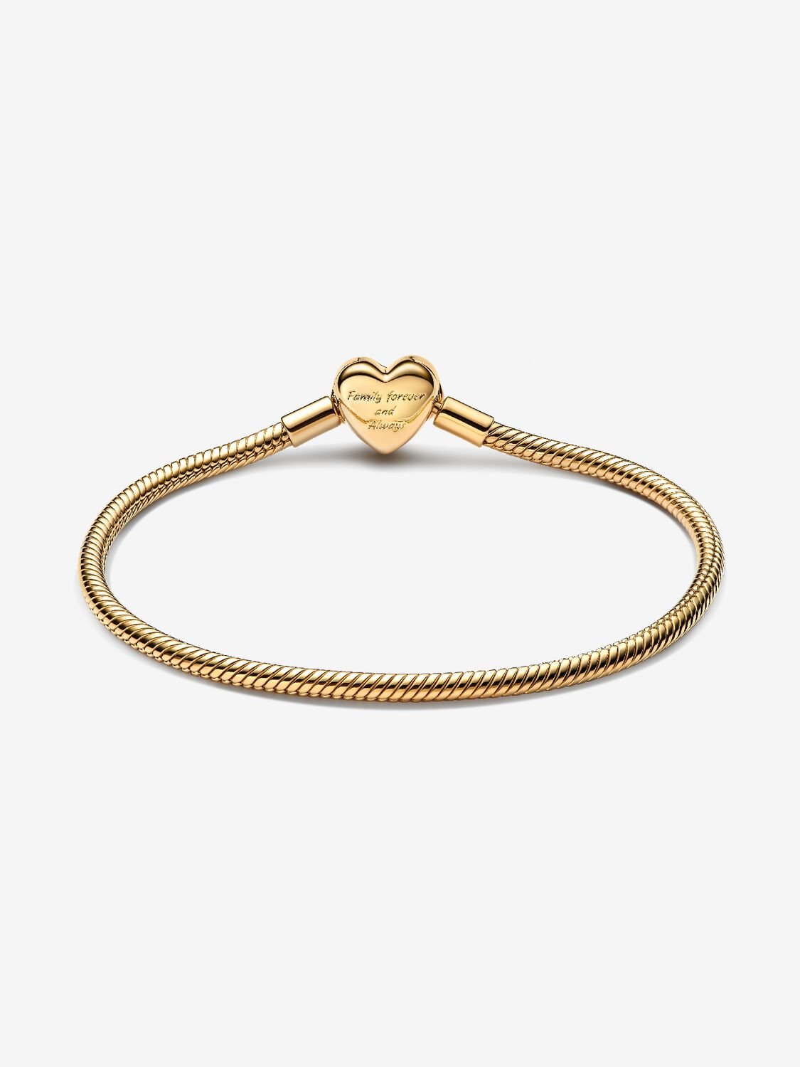 Pandora Sparkling Infinity Heart Clasp Snake Chain Bracelet Gold