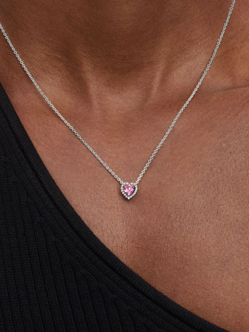 Pink Elevated Heart Necklace
