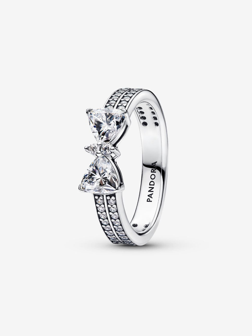 Pandora Sparkling Bow Double-Row Ring Sterling Silver