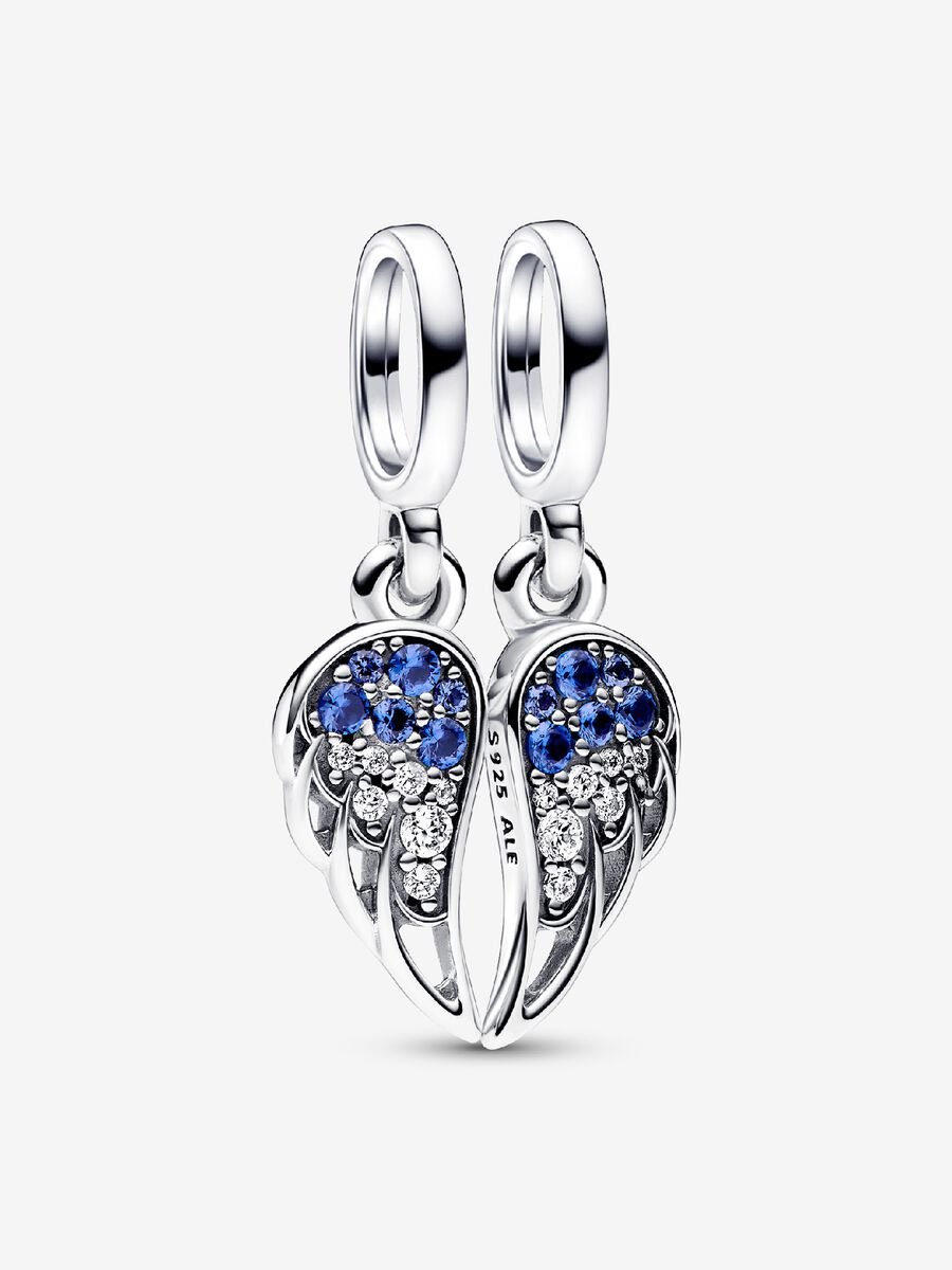 Pandora Sparkling Splitable Angel Wings Dangle Charm Sterling silver